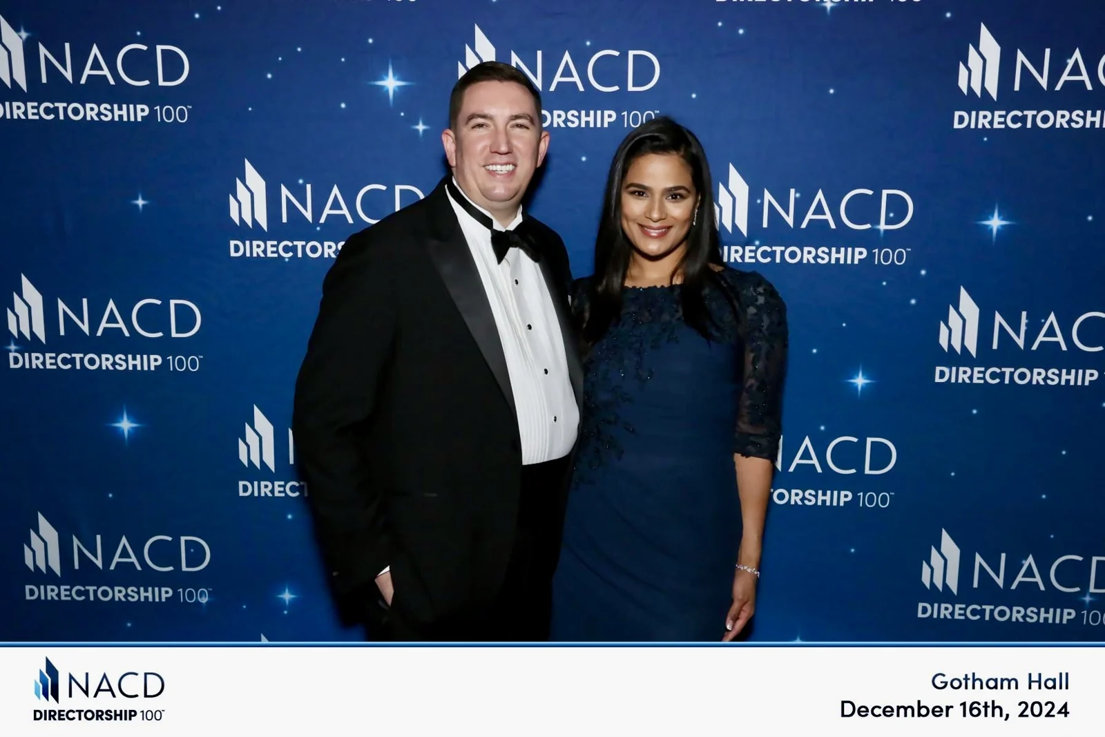 Carmen and Chad Angle at the NACD Directorship 100 event at Gotham Hall